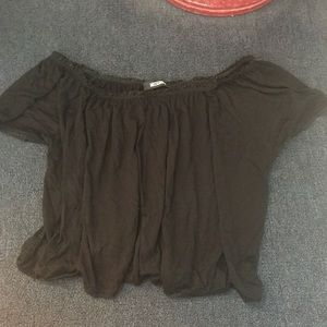 Missguided off the shoulder flowy black top